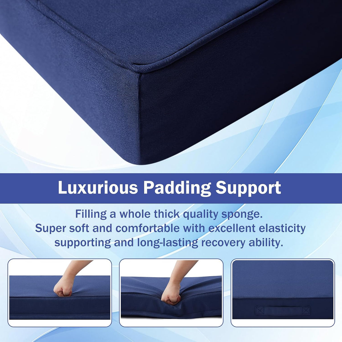 Patio Chair Cushions, 19" x 19" x 3" Outdoor Chair Cushions Set of 4, Waterproof Outdoor Cushions Furniture, Outdoors