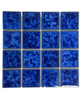 TPACFD-PL Ultramarine Blue 3x3 Porcelain Pool Mosaic Tile, Water Splash Effect, Mesh-Mounted for Swimming Pool