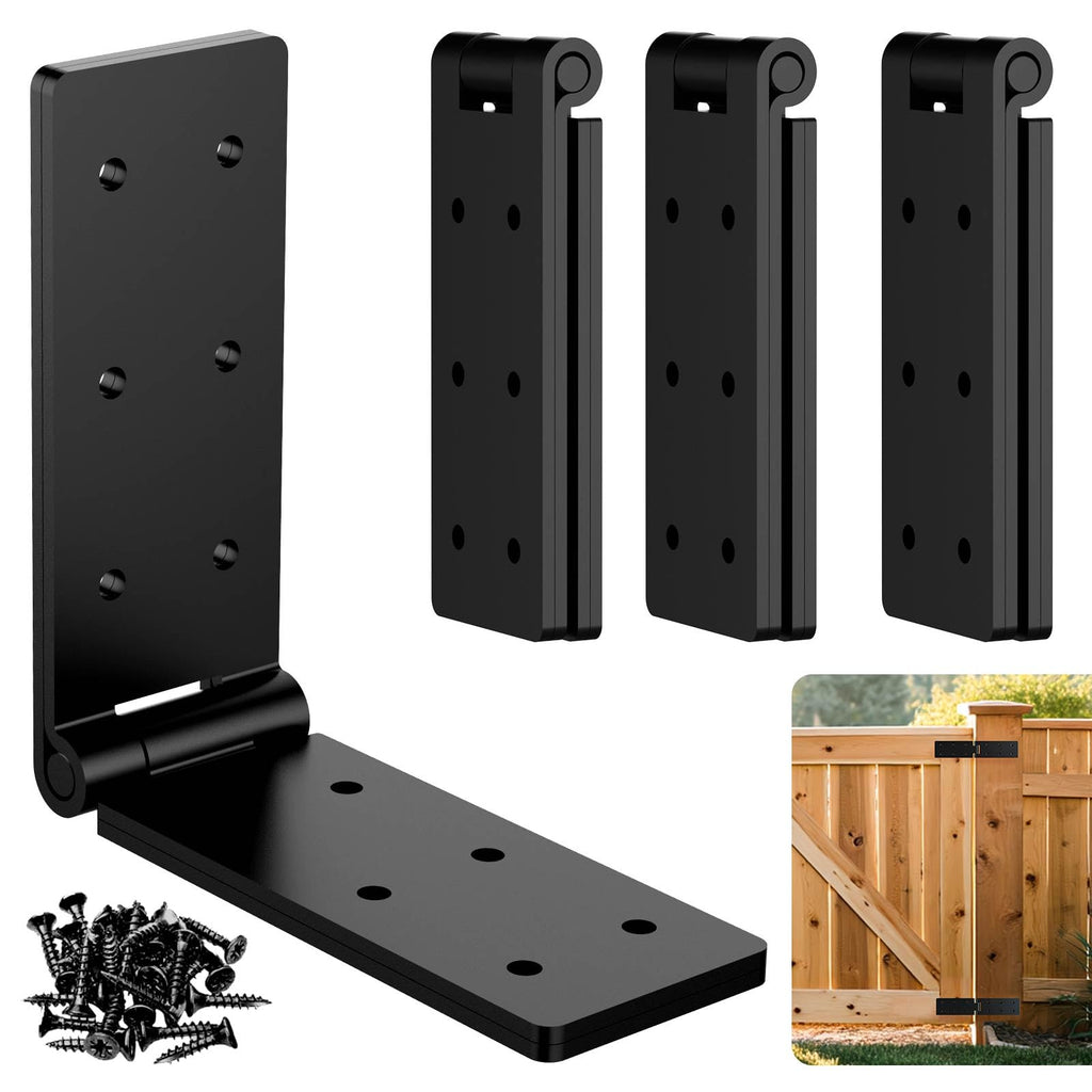 Heavy Duty Gate Hinges, Black Gate Hinges with Screws, Heavy Duty Door Hinges