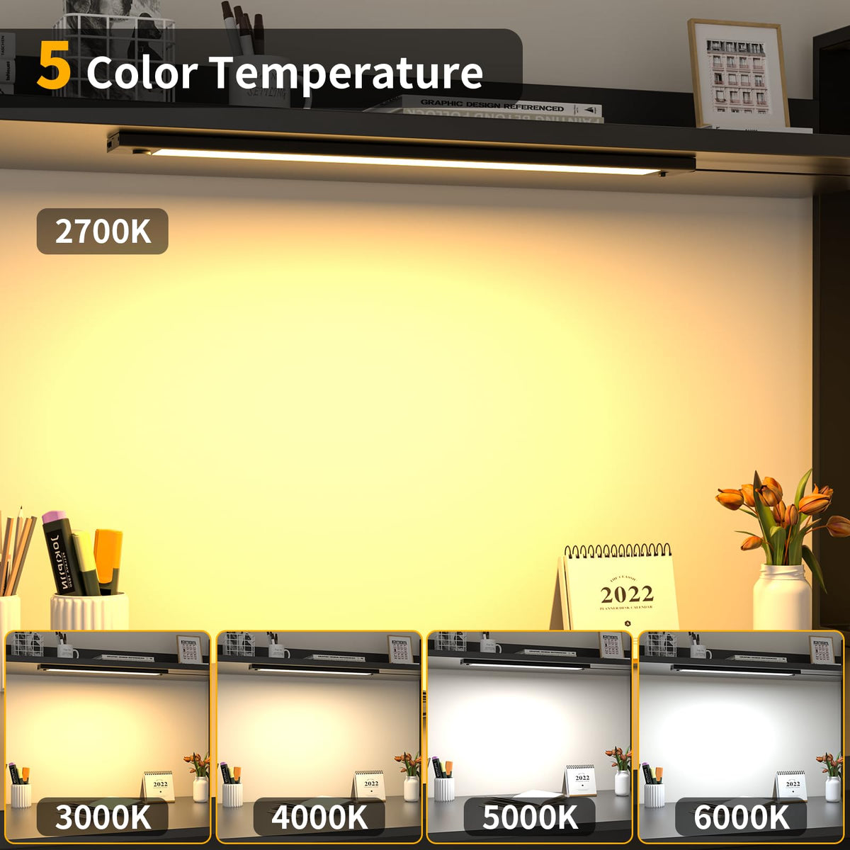 24 inch Under Cabinet Lighting, Dimmable Counter Lights