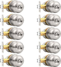 Brushed Nickel Door Knobs, Privacy Door Knob Bedroom, Interior Door Knobs with Thumb Turning Locking Button, 10 Pack