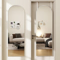 48"x 14" Arched Full Length Door Mirror, Full Body Mirror, White