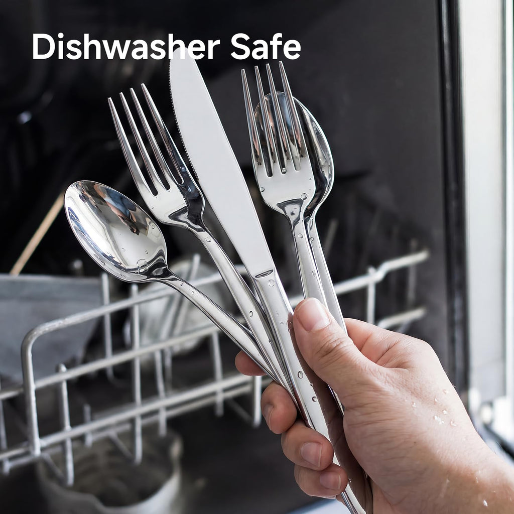18/10 Stainless Steel Silverware Set for 4,20 Piece Flatware Set