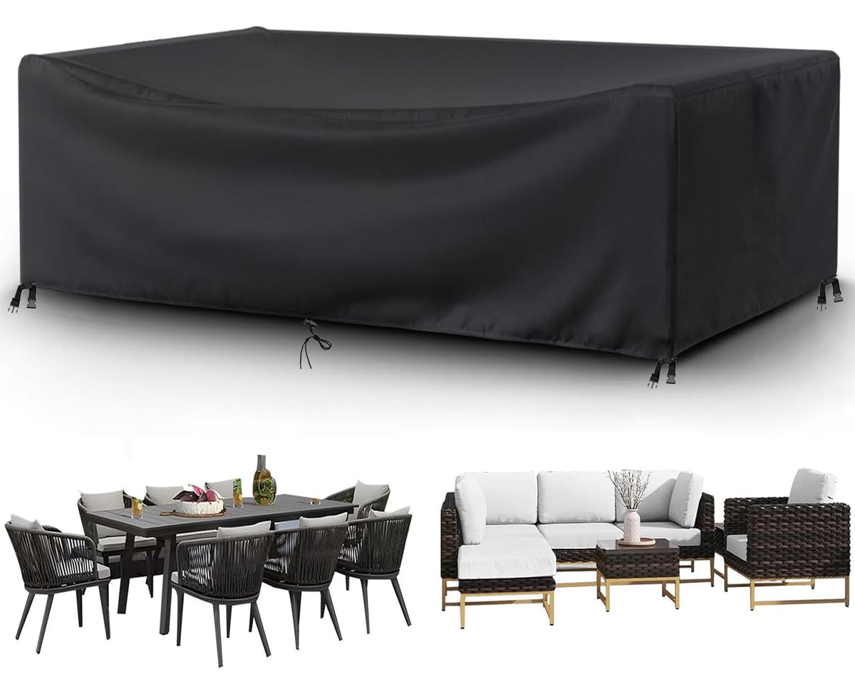 Patio Furniture Covers 92" L x 40" W x 32" H Outdoor Table Furniture Cover Waterproof Rectangle 600D Patio Sectional