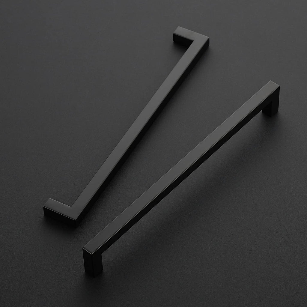 Matte Black Square Cabinet Handles & Pulls,10 Inch,18 Pack