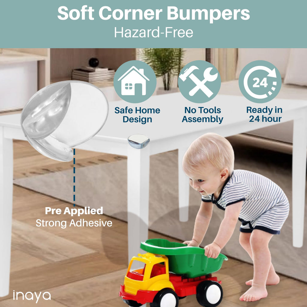 Complete Baby Proofing Kit - Child Safety Hidden Locks for Cabinets & Drawers, Adjustable Safety Latches, Corner