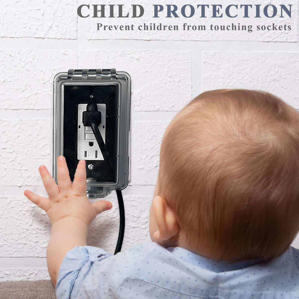Baby Safety Dual Outlet Cover Box-Key Lock for Much Better Toddler Proofing,Easier Operation, Simple 4 Step Install