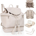 Collective Journey Pearl Vegan Leather Diaper Bag Backpack | Elegant, Multifunctional, Travel Diaper Bag