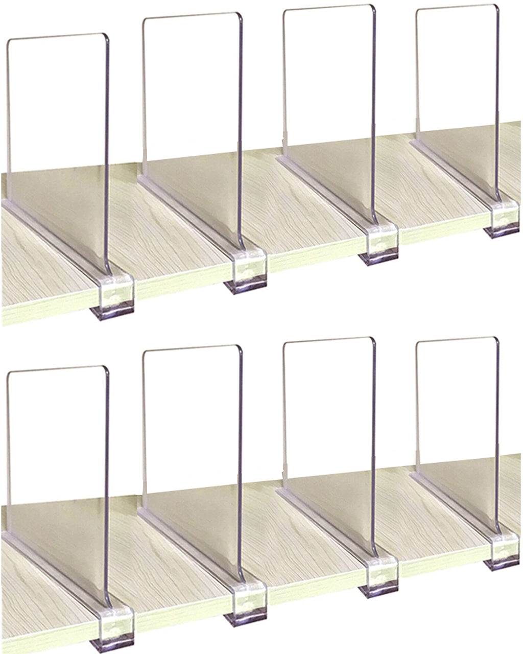 Shelf Dividers for Closets, 8PCS Clear Acrylic Shelf Divider for Wood Shelves and Clothes Organizer/Purses Separators