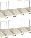Shelf Dividers for Closets, 8PCS Clear Acrylic Shelf Divider for Wood Shelves and Clothes Organizer/Purses Separators