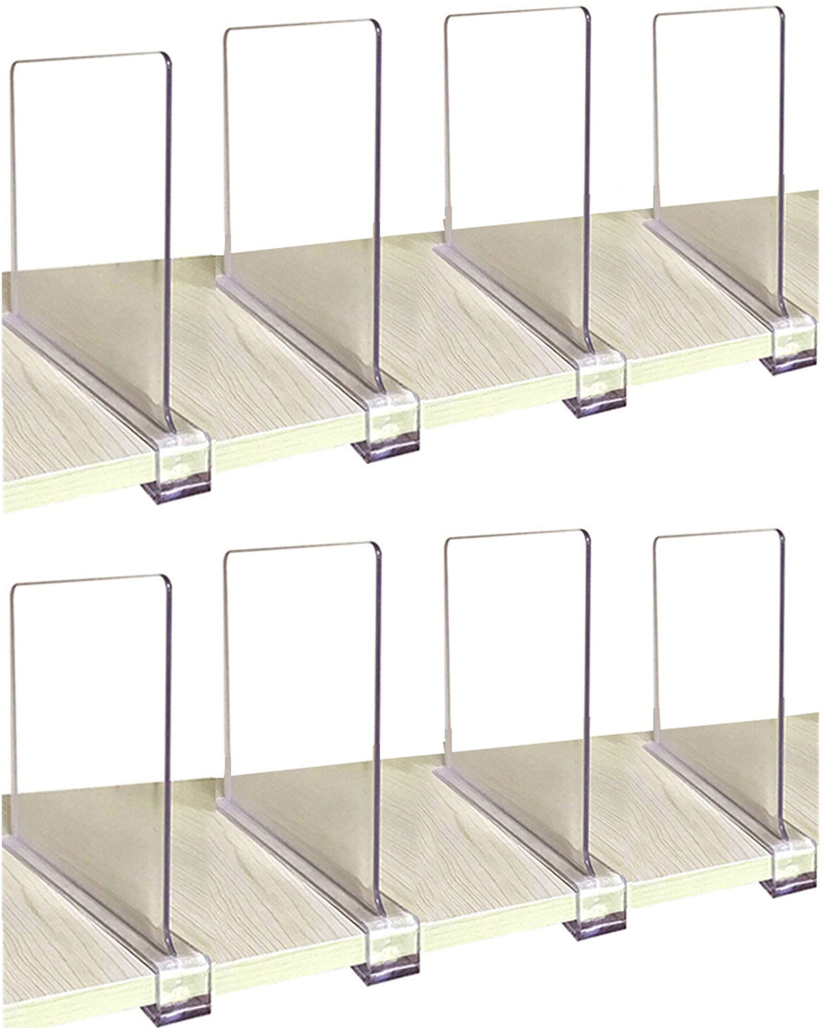 Shelf Dividers for Closets, 8PCS Clear Acrylic Shelf Divider for Wood Shelves and Clothes Organizer/Purses Separators