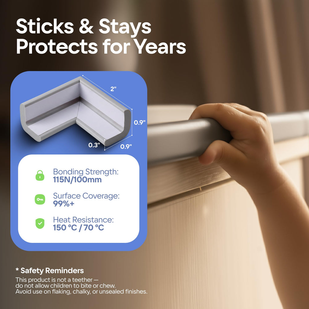 Proofing Edge Guard for Child Safety 18ft,8 Corners, Grey