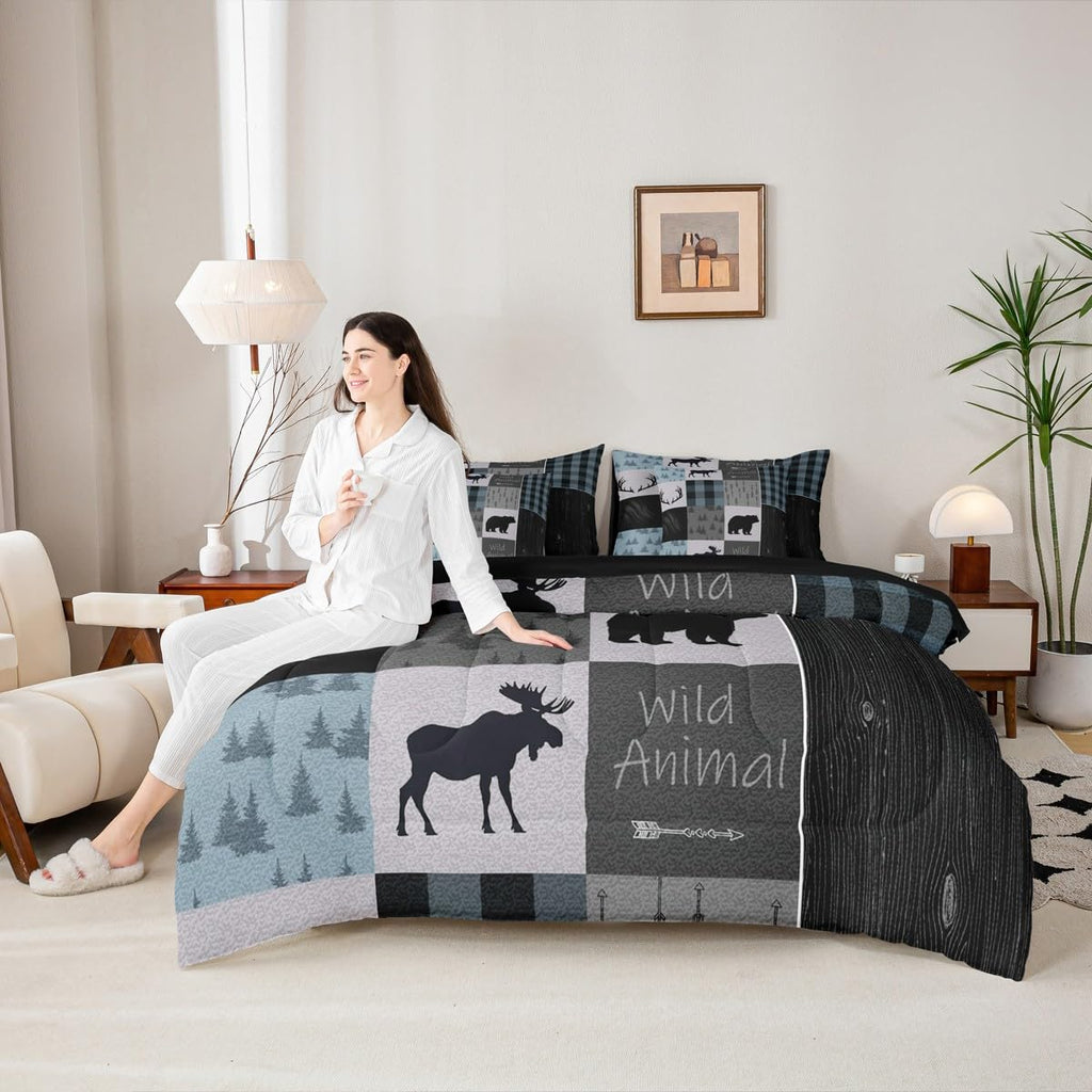 Bear Wild Animal Comforter Set Bed in a Bag