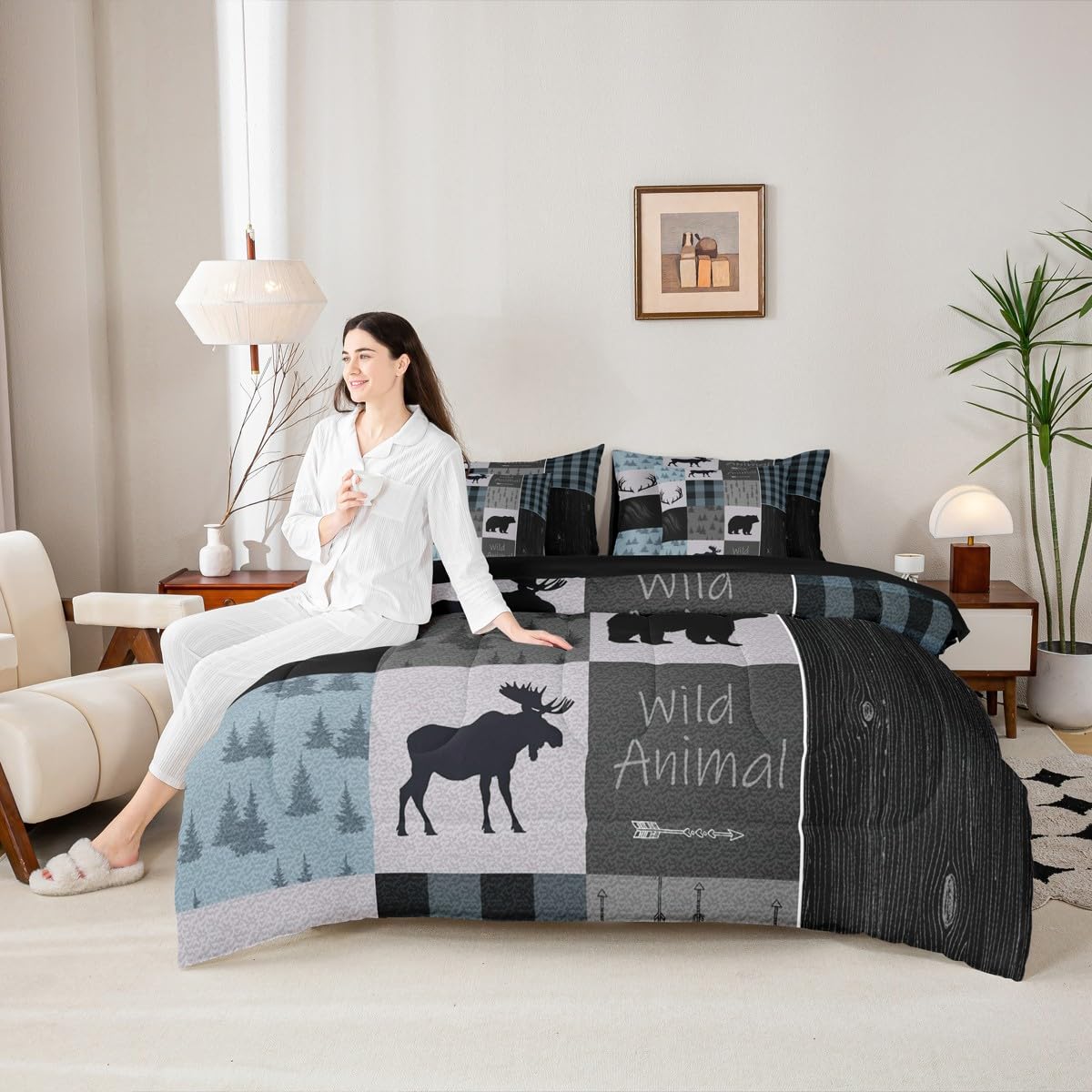 Bear Wild Animal Comforter Set Bed in a Bag