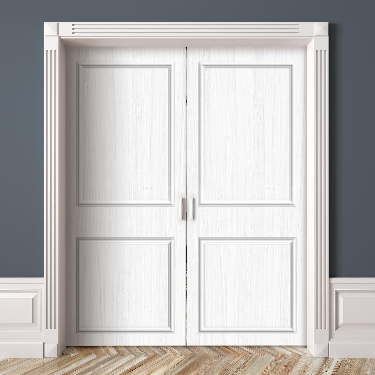 1 Set Peel and Stick Door Moulding, Classic, 22"x36"+22"x24"