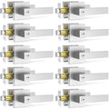 10 Pack Brushed Nickel Door Handle, Door Knobs Interior Heavy Duty, Flat Square Privacy Door Levers, Keyless Door