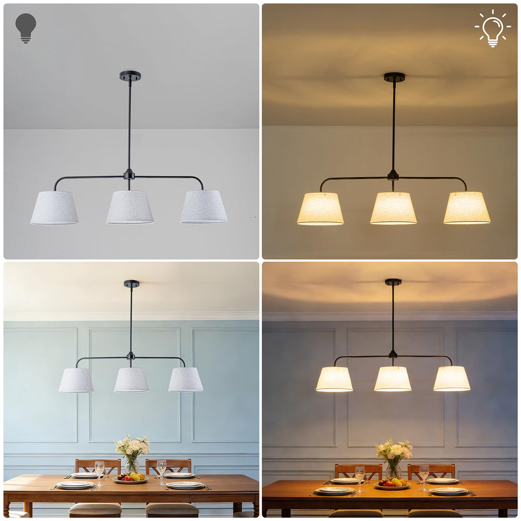40" Linear Chandeliers, Black Kitchen Island Lighting