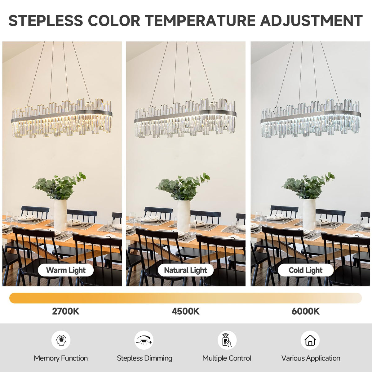 Nickel Led Modern Crystal Chandelier,Rectangle Chandeliers