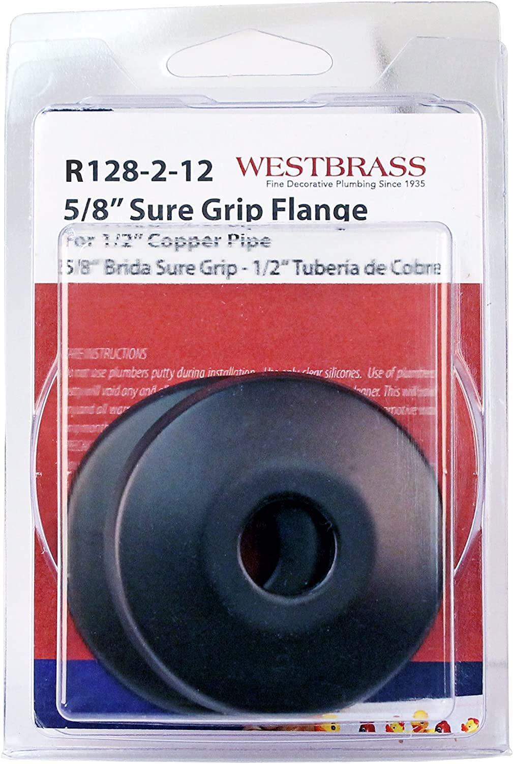 1/2" Low Pattern Flange for Copper Pipe (5/8" OD), Oil Rubbed Bronze (2-Pack)