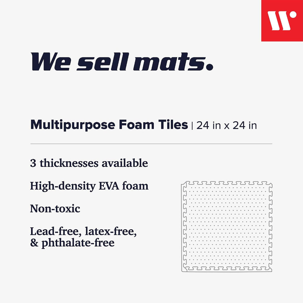 1⁄2 Inch Thickness Multipurpose EVA Foam Floor Tiles - Interlocking Floor Mat for Indoor Gym, Playroom, and Home Use