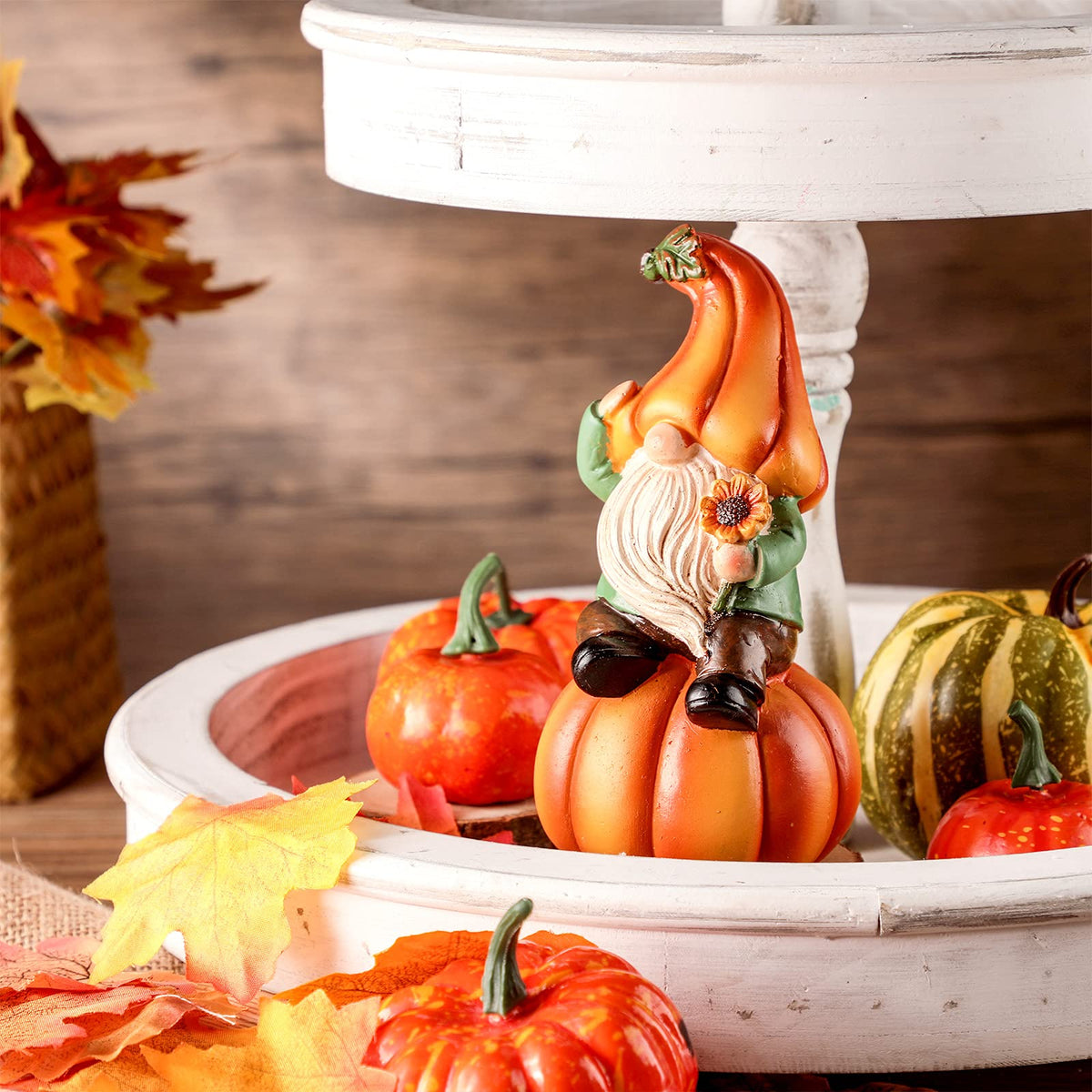 Fall Thanksgiving Gnomes Figurine Decorations, 6.7", Cute