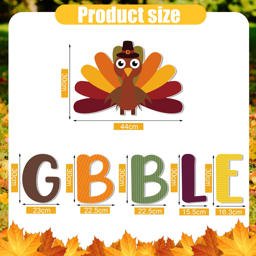 6 Pcs Thanksgiving Fall Yard Sign Gobble Outdoor Decorations 11.8''