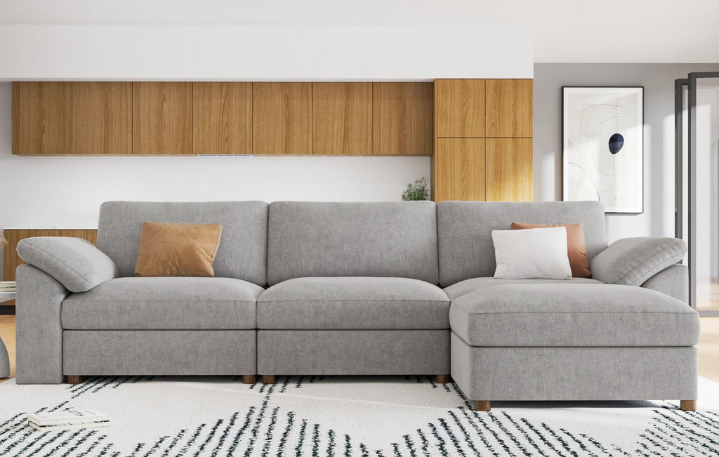 Oversized L Shape Sectional Cloud Modular deep seat Sofa