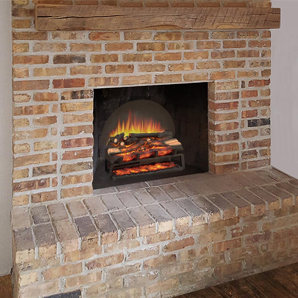 LegendFlame 23" W Free Standing Electric Fireplace Log Set, Fireplace Insert, Heater 750W/1500W, Crackling
