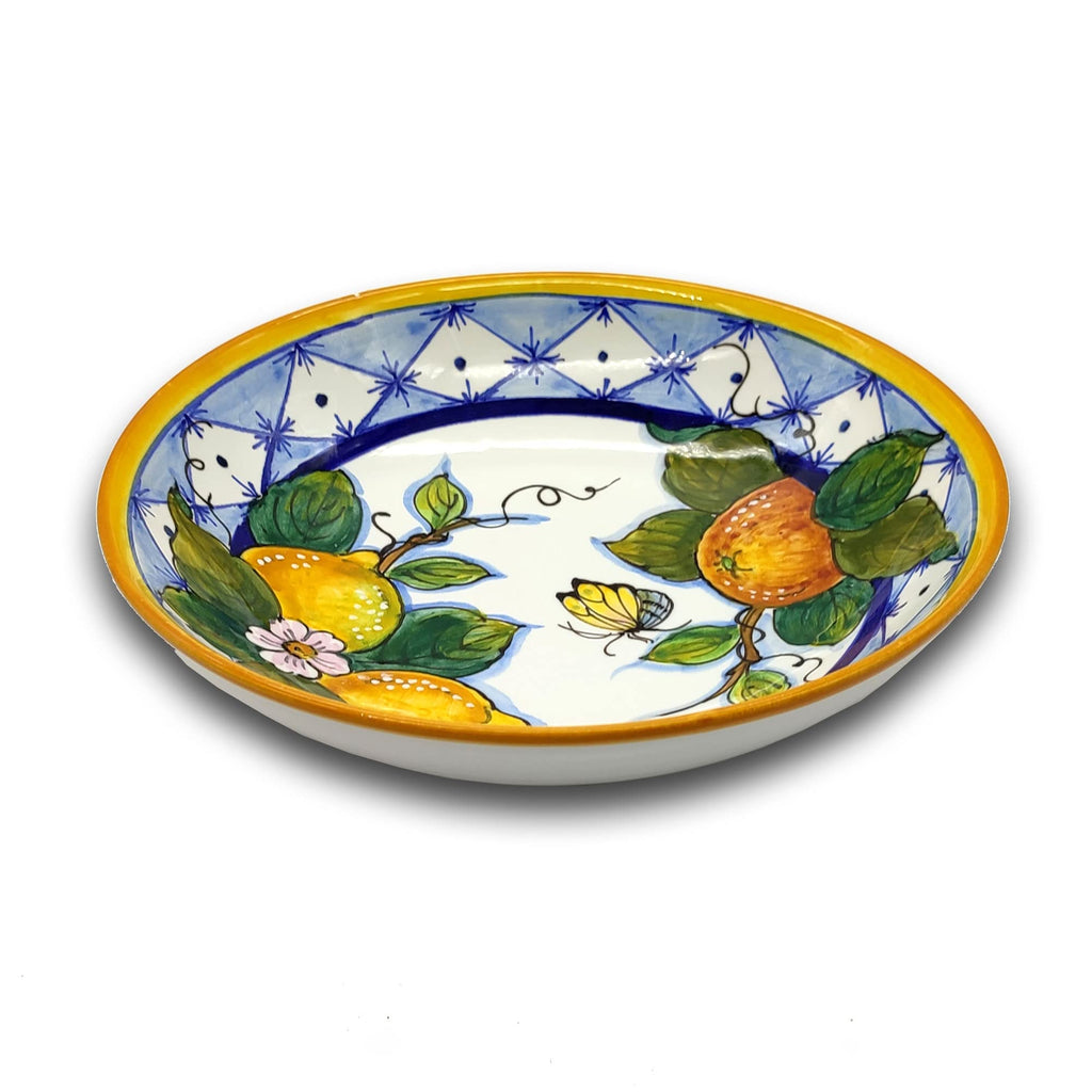 Italian Ceramic dinnerware set - Hand Painted kitchen Soup Bowls sets for 4 - Made in ITALY Tuscany - Italian Pottery