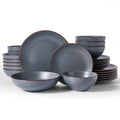 Venus Stoneware Dinnerware Sets with Pasta Bowls, Dishes Set for 6