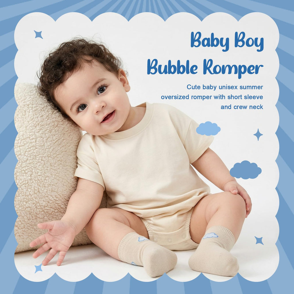 Baby Boy Girl Bubble Romper Infant Toddler T-Shirt Bodysuit,Yellow