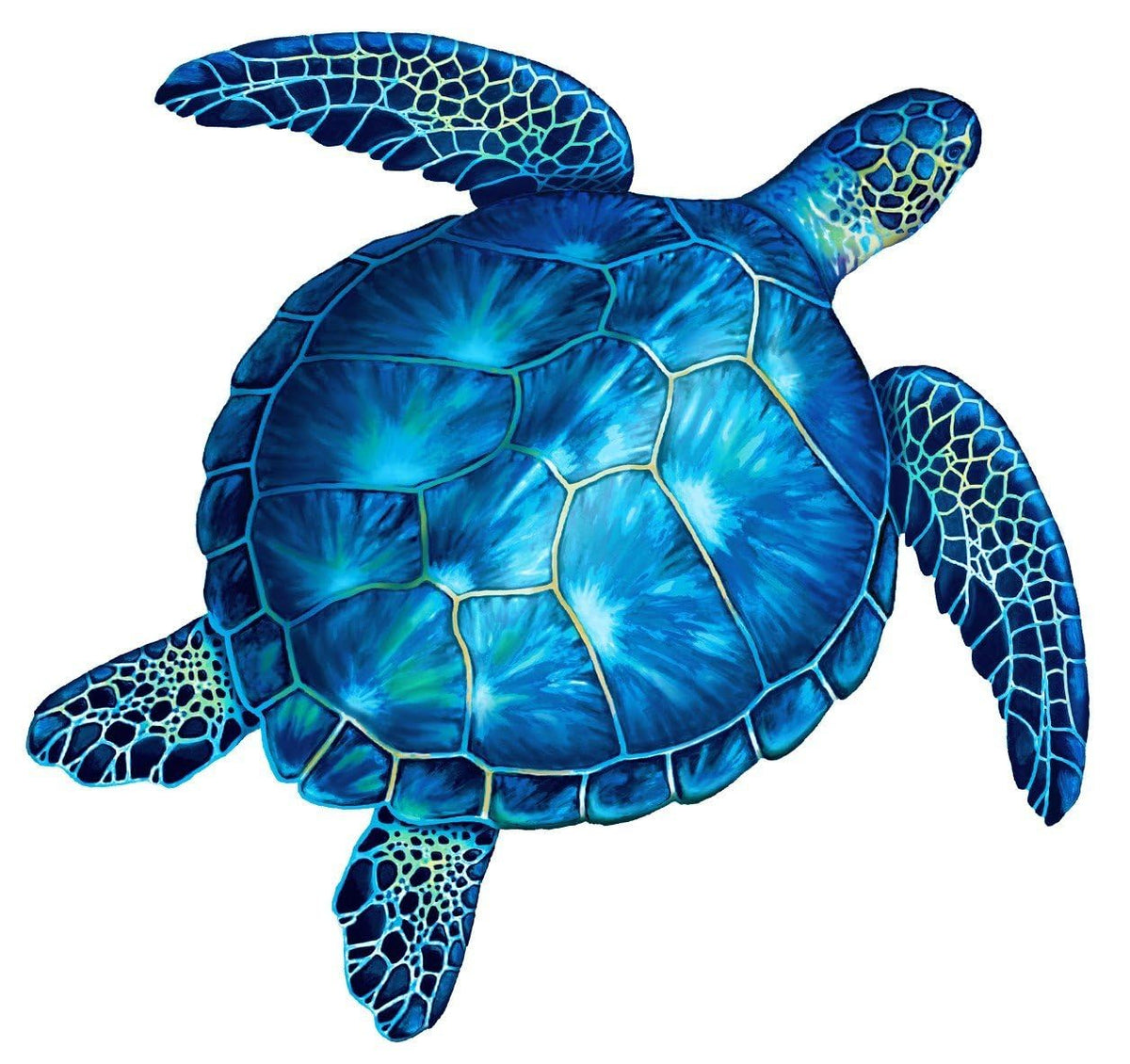 Sea Turtle Porcelain Swimming Pool Mosaic (18" x 18", Blue)