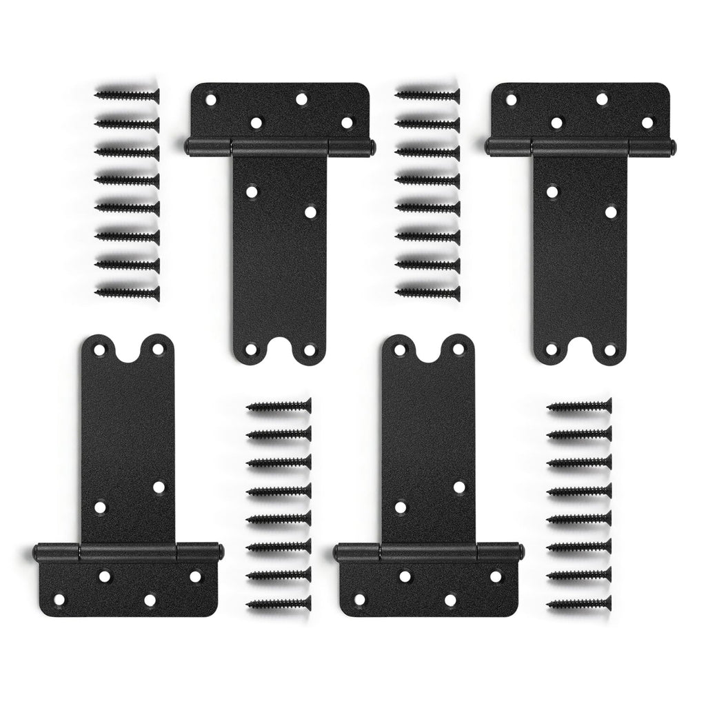 6" Gate Hinges, 280 Lbs Capacity, Matte Black, 4 Pack Heavy Duty Hinge