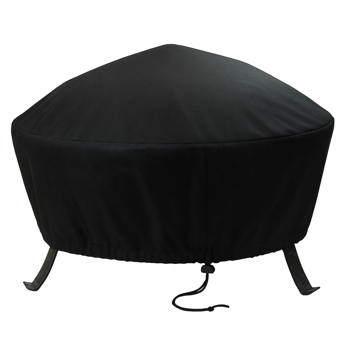 Heavy Duty Outdoor Fire Pit Cover, Round, Durable PVC, Black, 58"