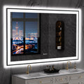 60"X36" LED Bathroom Mirror Black Framed