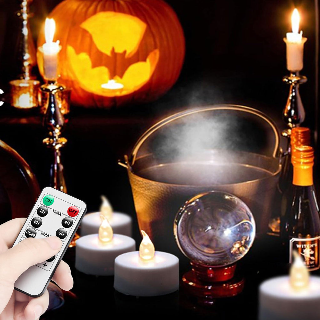 LED Tea Light Flameless Candle with Remote Control WarmWhite 24pcs