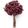 Ranunculus Artificial Flowers 18 Pcs Burgundy Faux Silk Mini Ranunculus Bulk Fake Wedding Filler Flowers for DIY Red