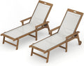 Lounge Chair Outdoor Set of 2,HDPS & HDPE Wicker Adjustable Chaise | 5-position Adjustable back, armrest, wheels, all