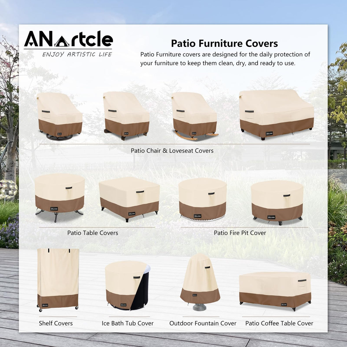 Patio Coffee Table Cover, 600D Waterproof Heavy Duty Rectangular Outdoor Table Cover, Patio Furniture Covers, 48 x 28 x