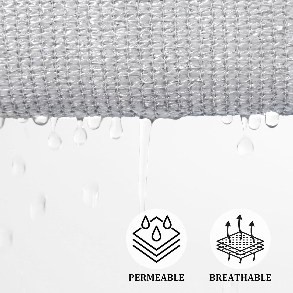 Shade Sail 13'X17' Rectangle Light Grey Breathable UV Block Outdoor Canopy for Backyard Patio Pergola Garden Deck(We