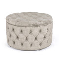 Modern 28 Inch Round Storage Ottomans Chair, Button Tufted Upholstered Ottoman Footstool with Storage Bedroom