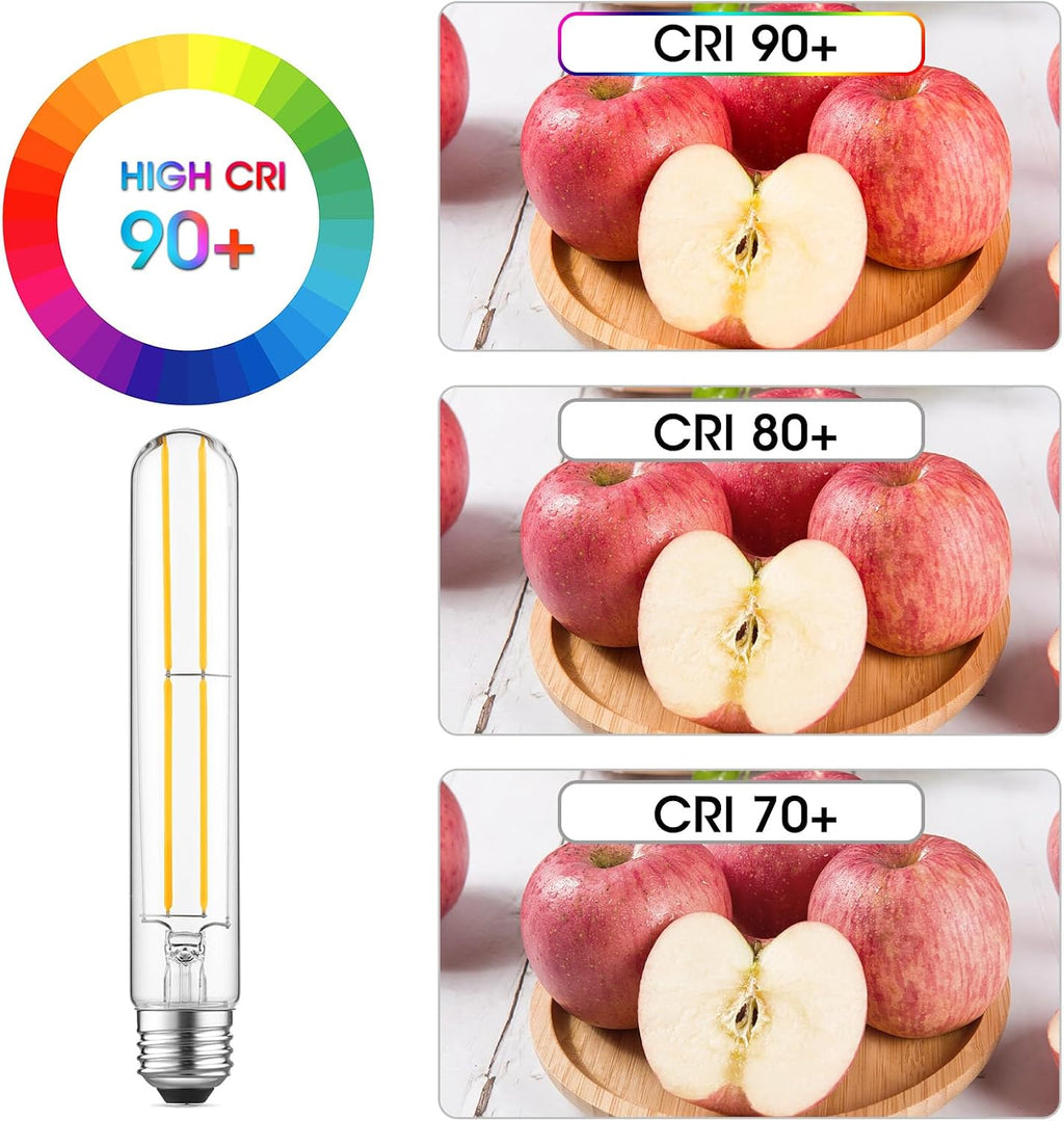 7.3" T10 Tubular LED Light Bulb, 60W Eq, Dimmable, Cool White 4000K, 6-Pack