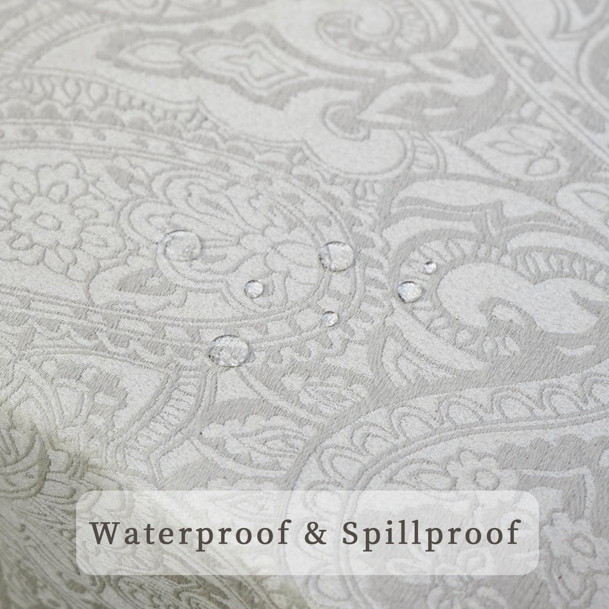 Jacquard Rectangle Tablecloth, Thick Kitchen Dining Table Cloth, Waterproof Wrinkle Free Decorative Fabric Table