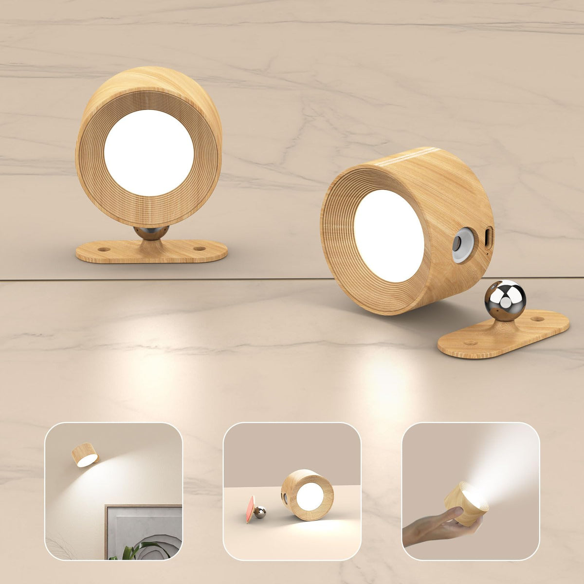 Battery Operated Wall Sconce, Wall Lights, 3 CCT, 2200mAh