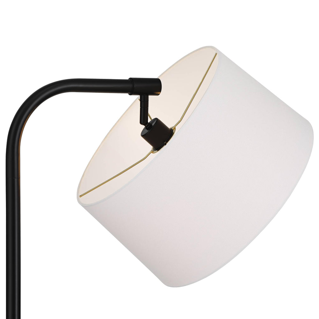 Inspired Arco Style Serra 64" Tall Black Chairside Arc Offset Arm Floor Lamp