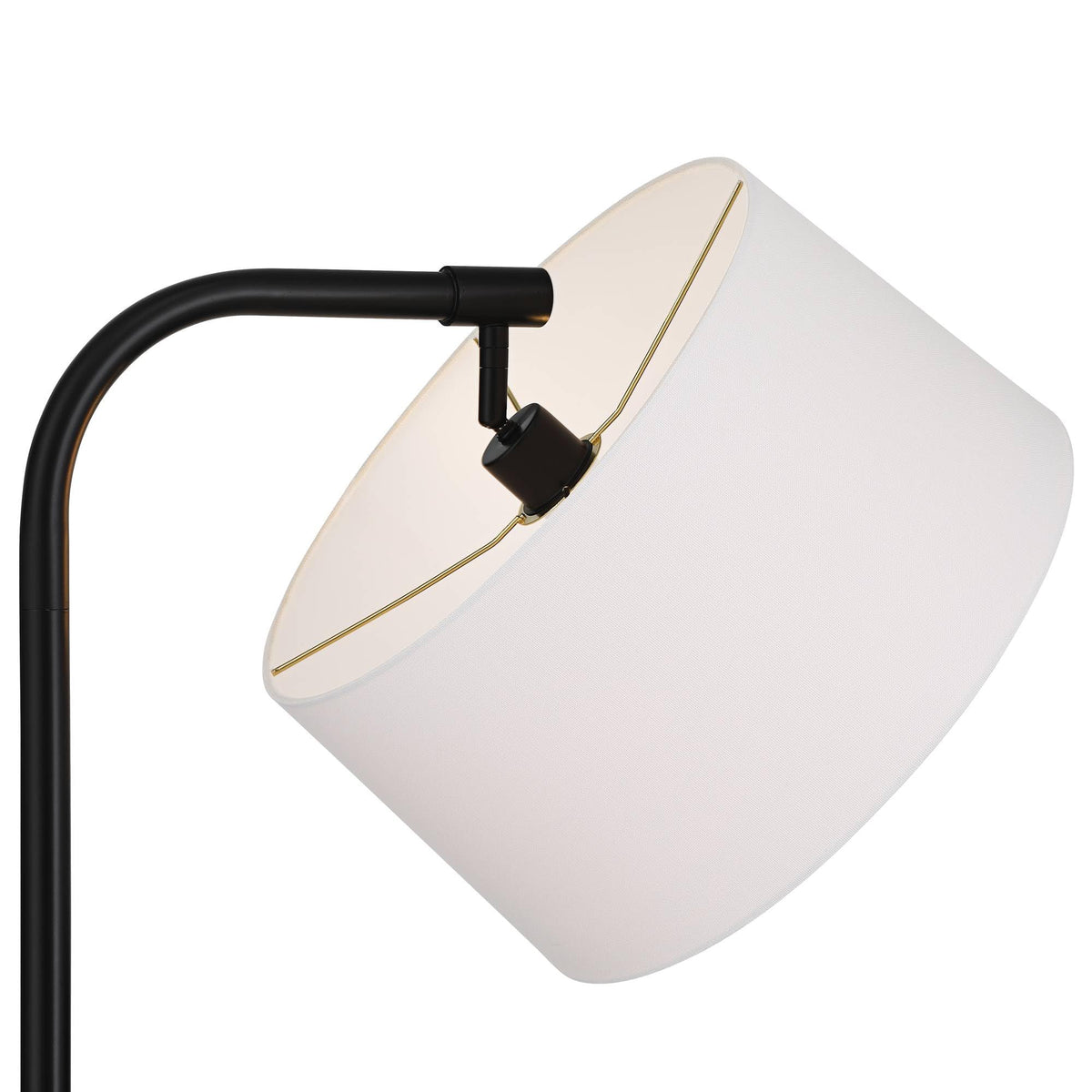 Inspired Arco Style Serra 64" Tall Black Chairside Arc Offset Arm Floor Lamp