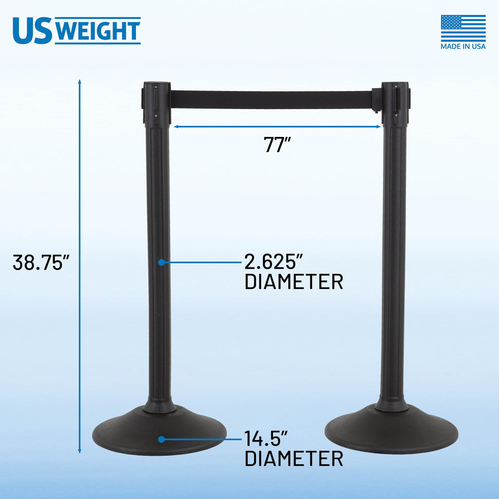 Sentry Stanchion - 6.5' Retractable Chevron Belt (2-Pack)