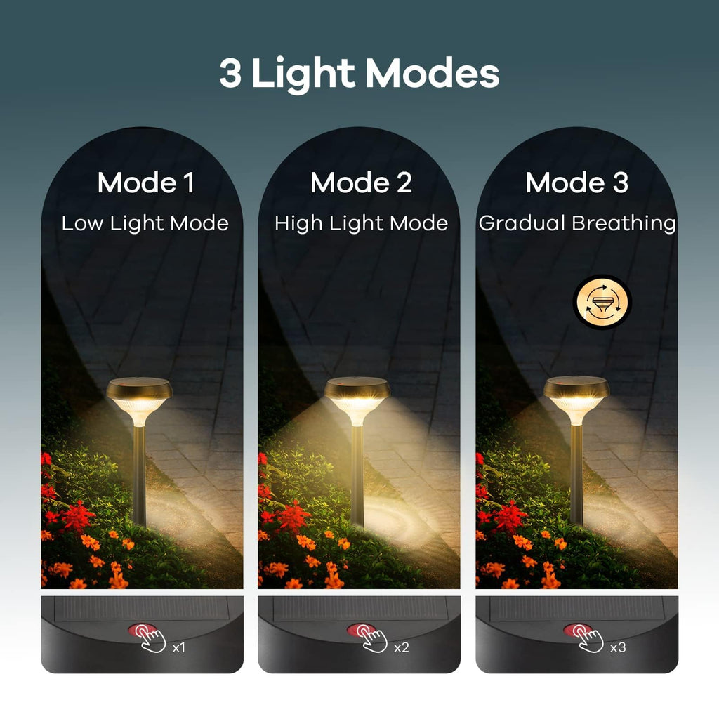 Solar Lights Outdoor4 Pack, Solar Pathway Lights Warm White