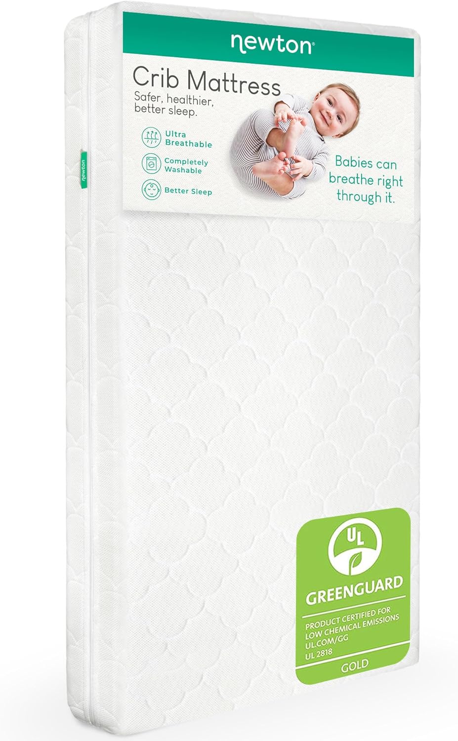 Crib Mattress & Toddler Bed, Breathable & Washable - White