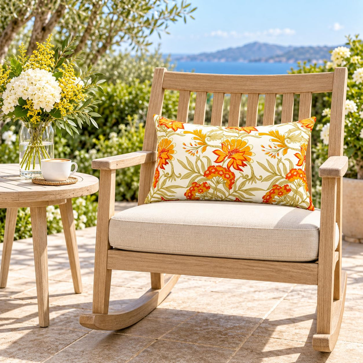 Outdoor Lumbar Pillows 12"x20" Waterproof Patio Pillows with Inserts